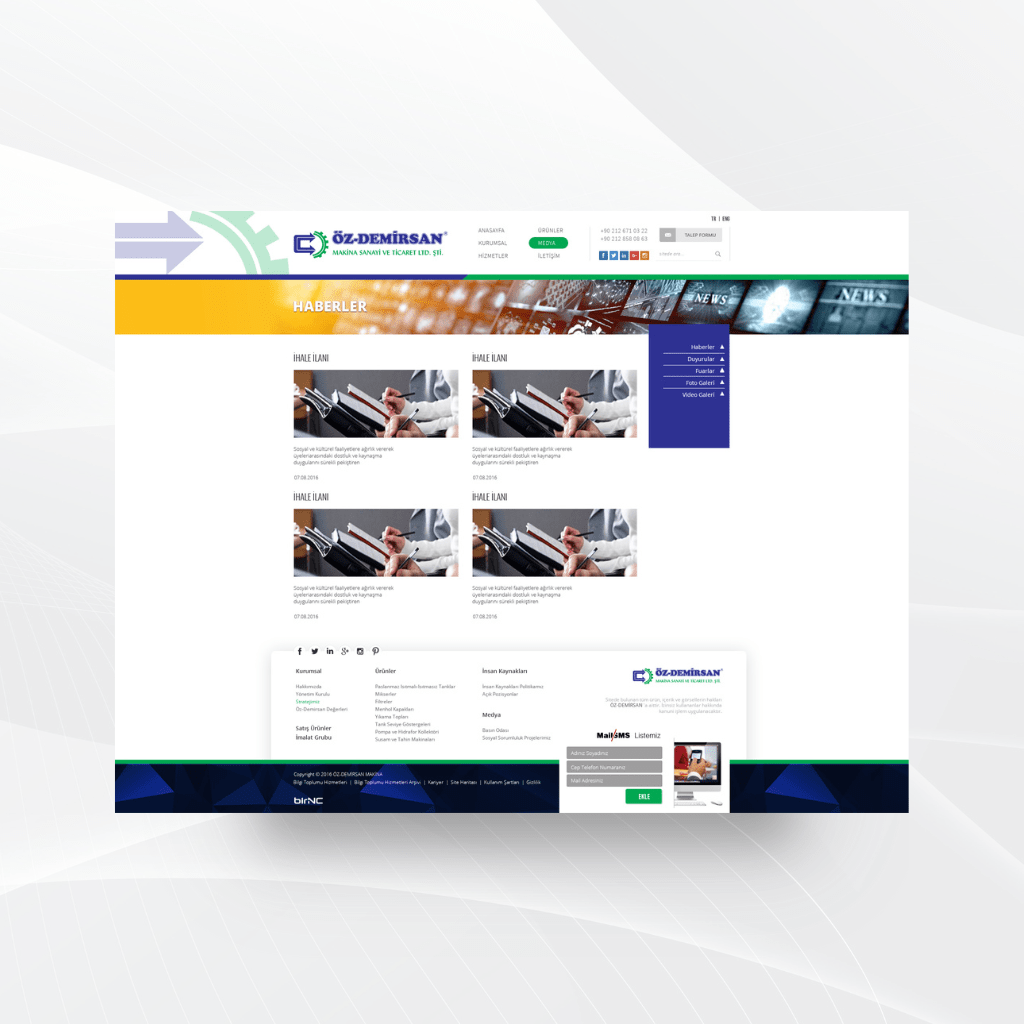 Öz-Demirsan Haberler Web Tasarımı