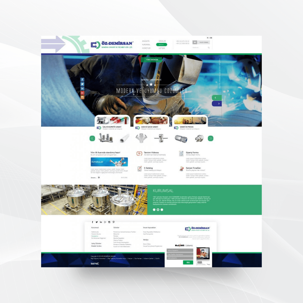 Öz-Demirsan Anasayfa Web Tasarımı