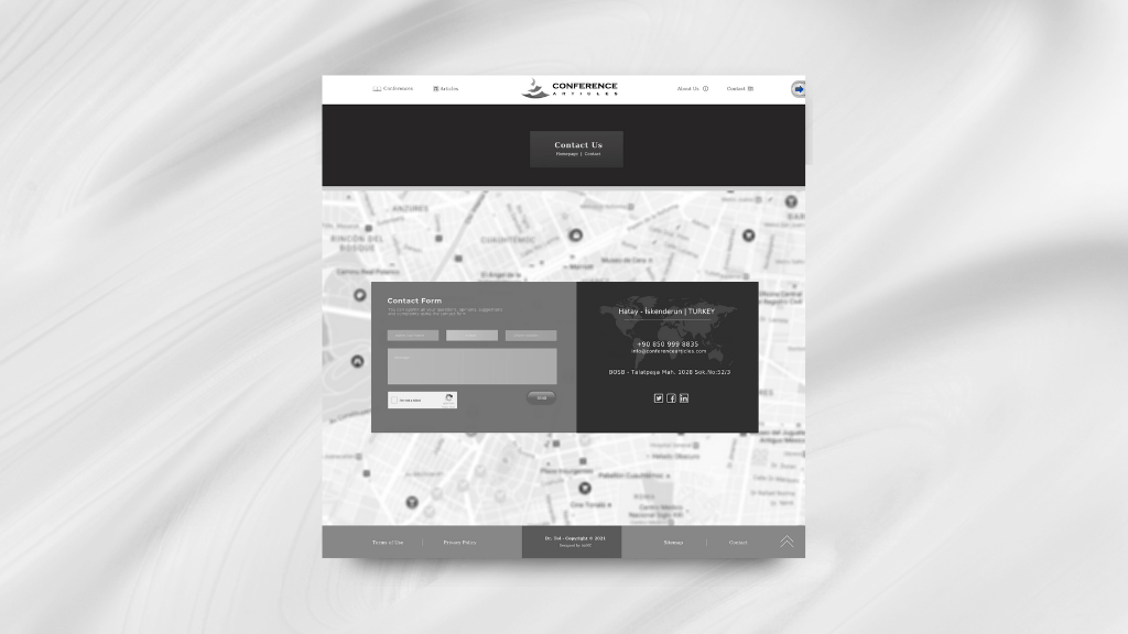 Conference Articles İletişim Sayfası Tasarımı