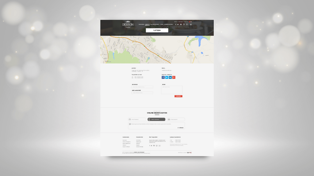 Dürbün Cafe İletişim Sayfası Tasarımı