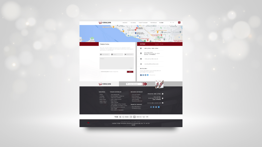 Vuralsan Asansör İletişim Sayfası Tasarımı