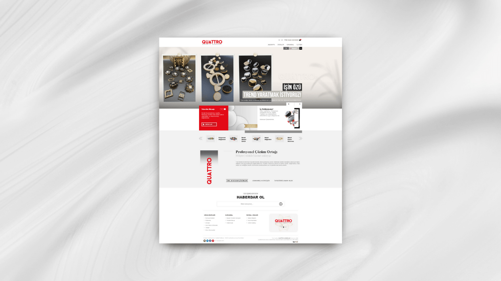Quattro Tekstil Aksesuar Anasayfa Web Tasarımı