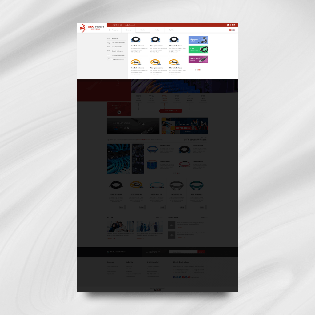 BC Fiber Web Tasarım Mega Menü