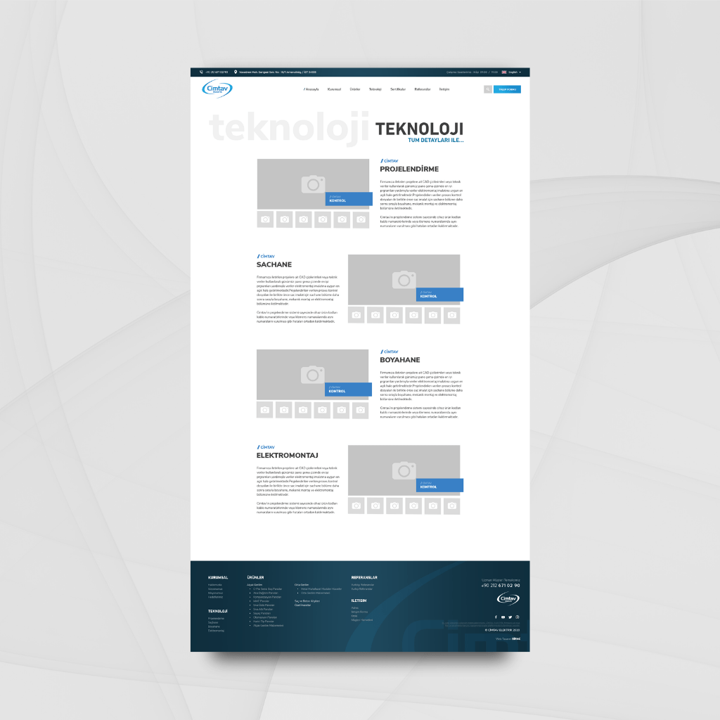 Cimtav Elektrik Teknoloji Sayfa Tasarımı