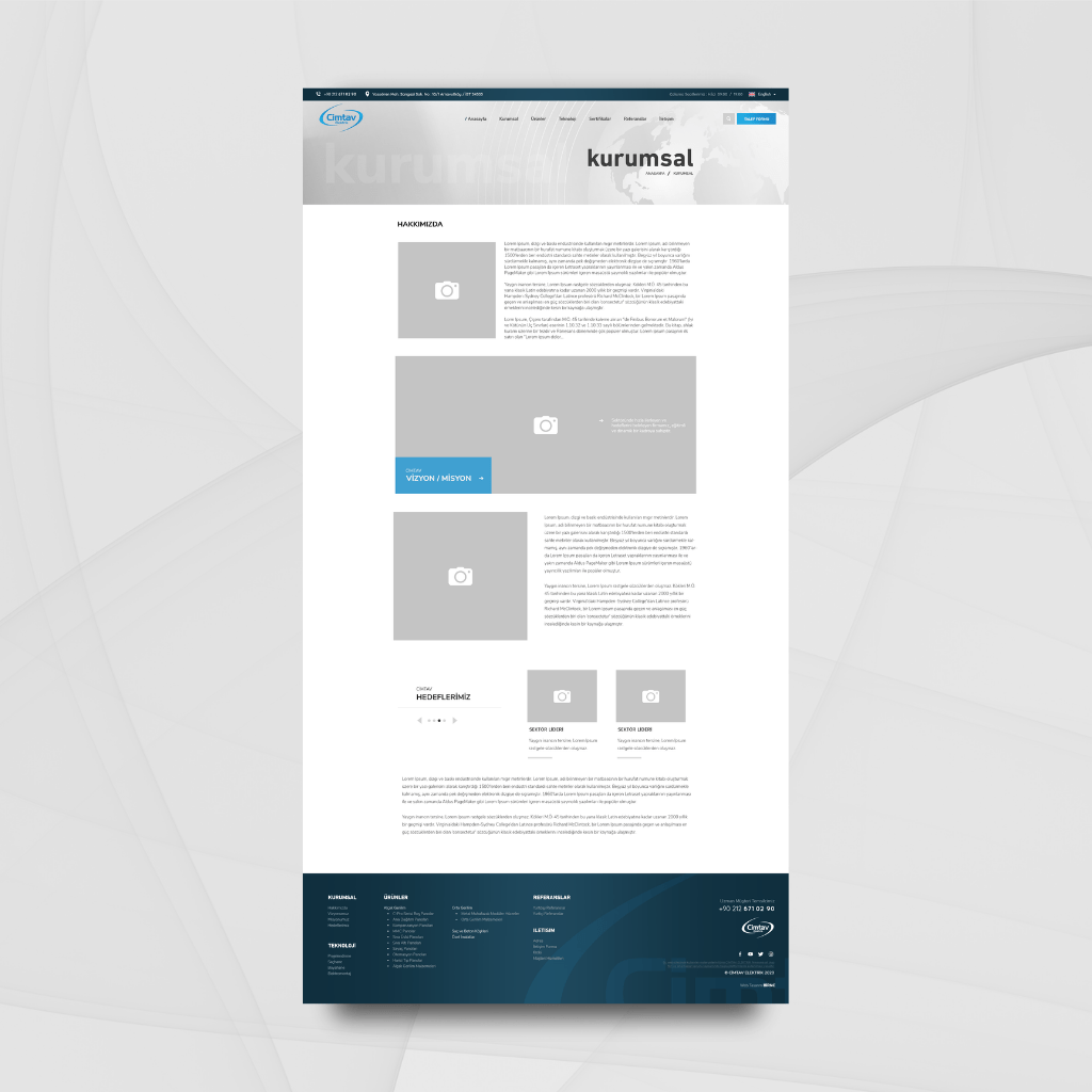 Cimtav Elektrik Kurumsal Sayfa Tasarımı