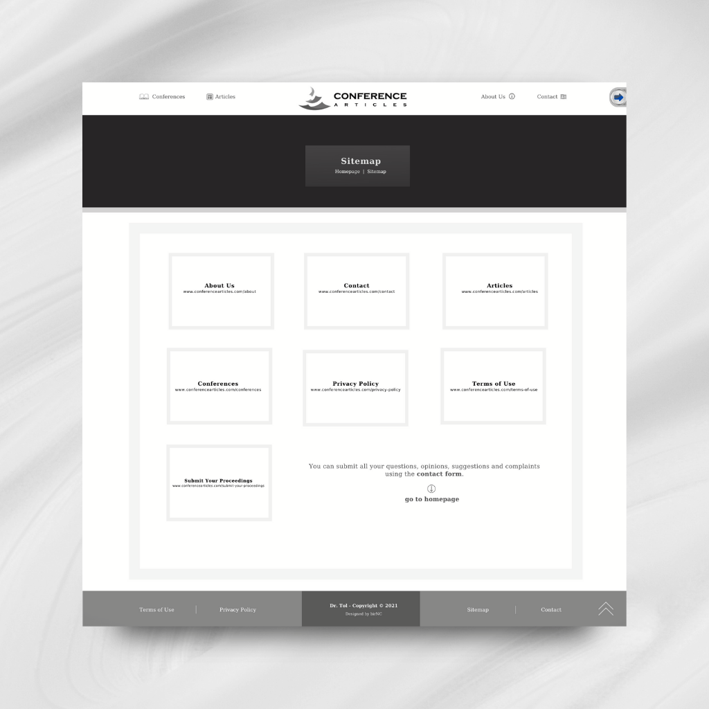 Conference Articles Sitemap Sayfası Tasarımı
