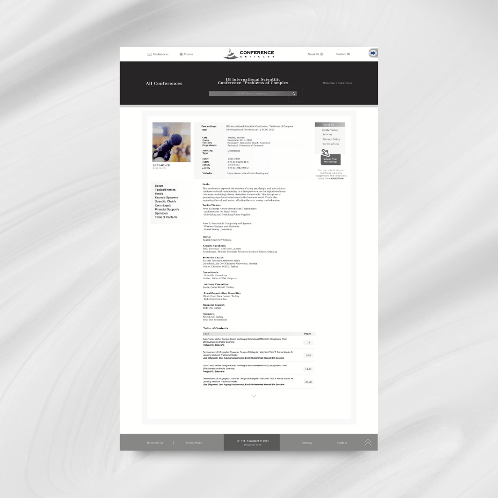 Conference Articles Makale Web Tasarımı