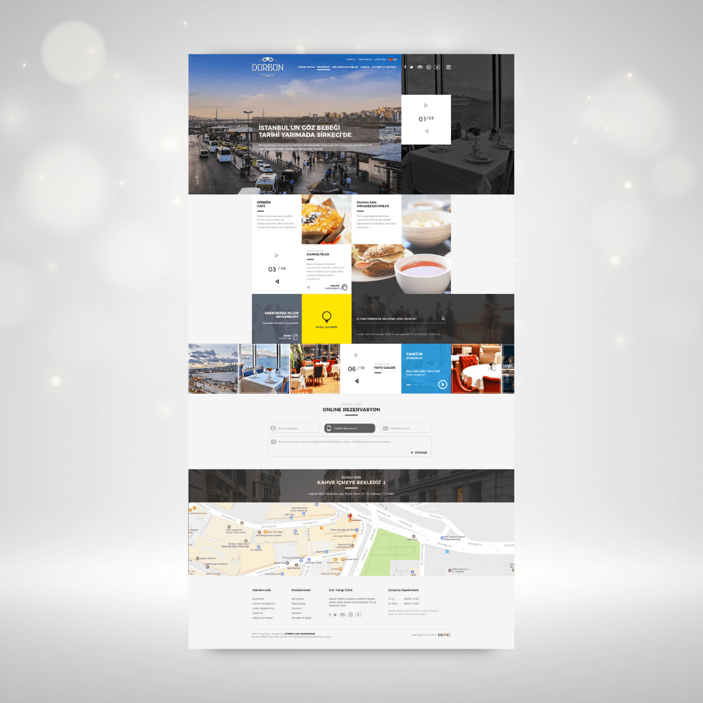 Dürbün Cafe Anasayfa Web Tasarımı
