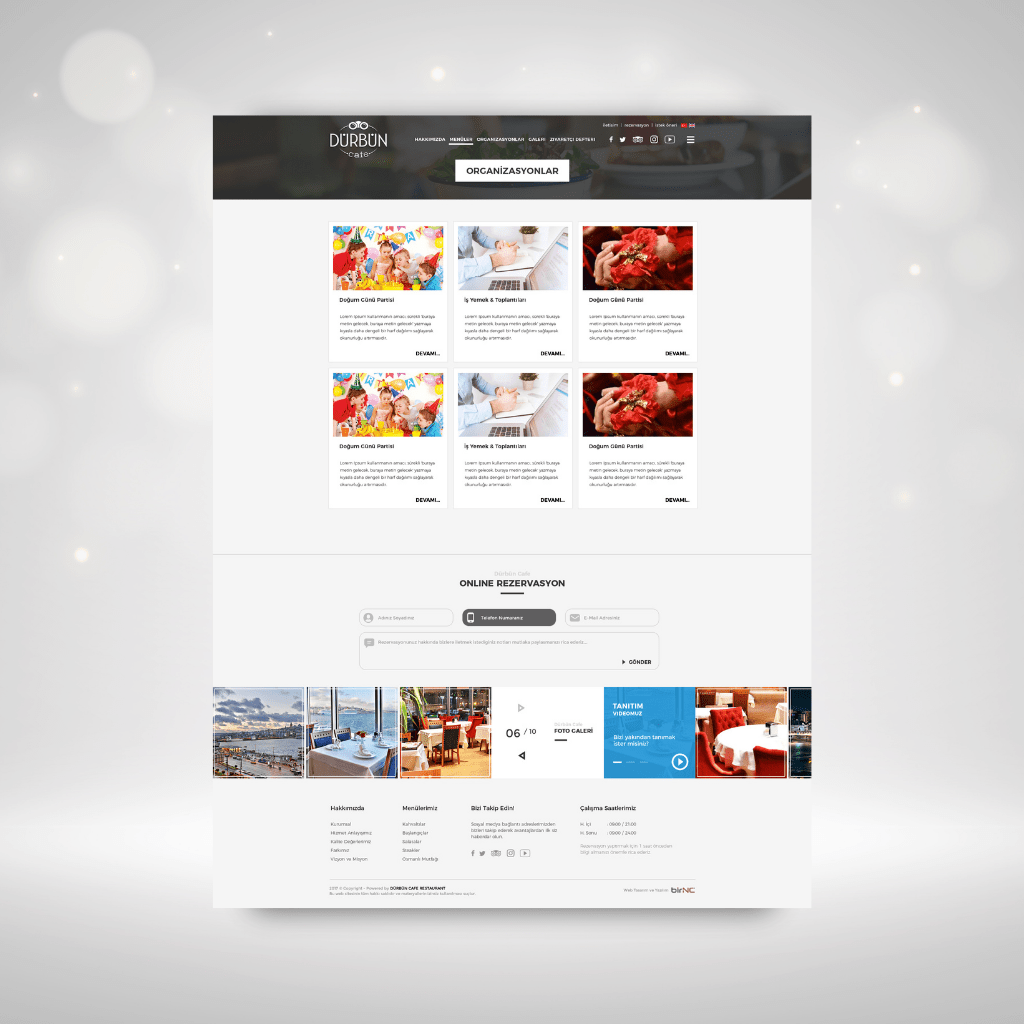 Dürbün Cafe Organizasyonlar Web Tasarımı