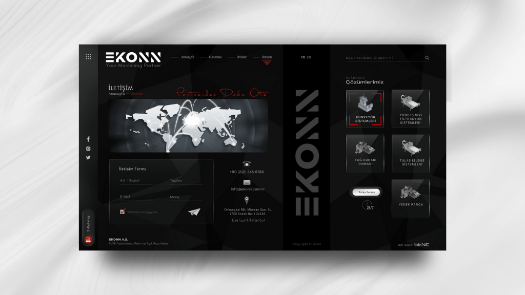 Ekonn Konveyör İletişim Web Tasarımı