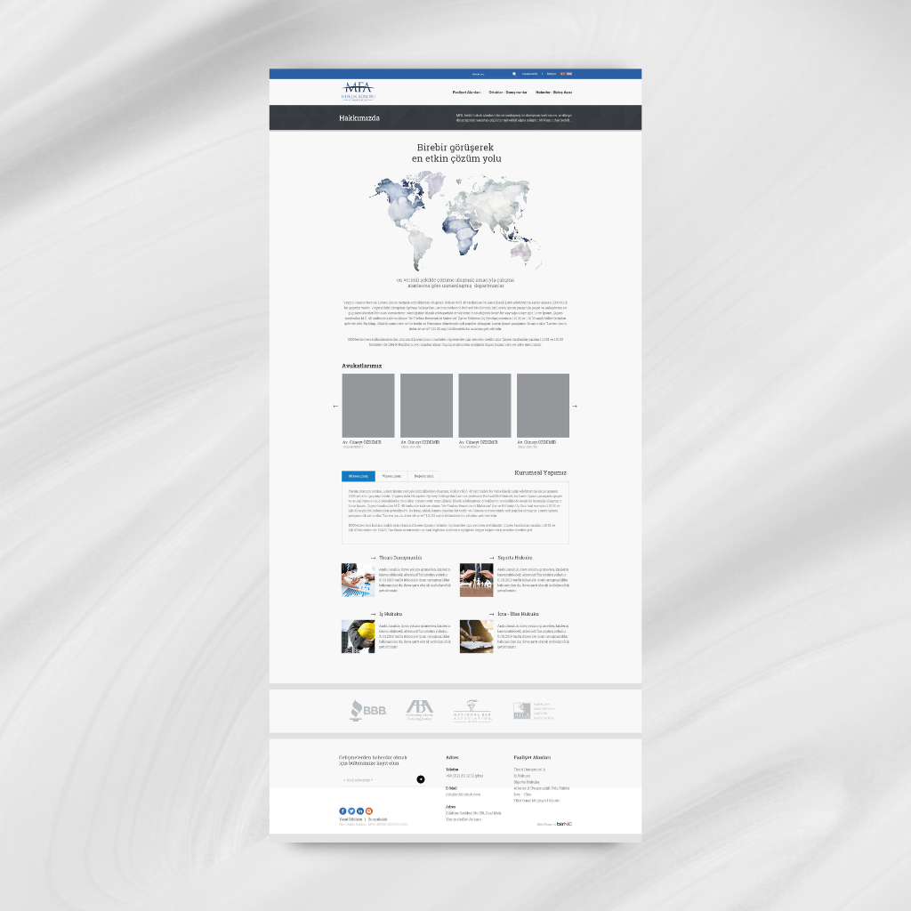 MFA Hukuk Hakkımızda Web Tasarımı