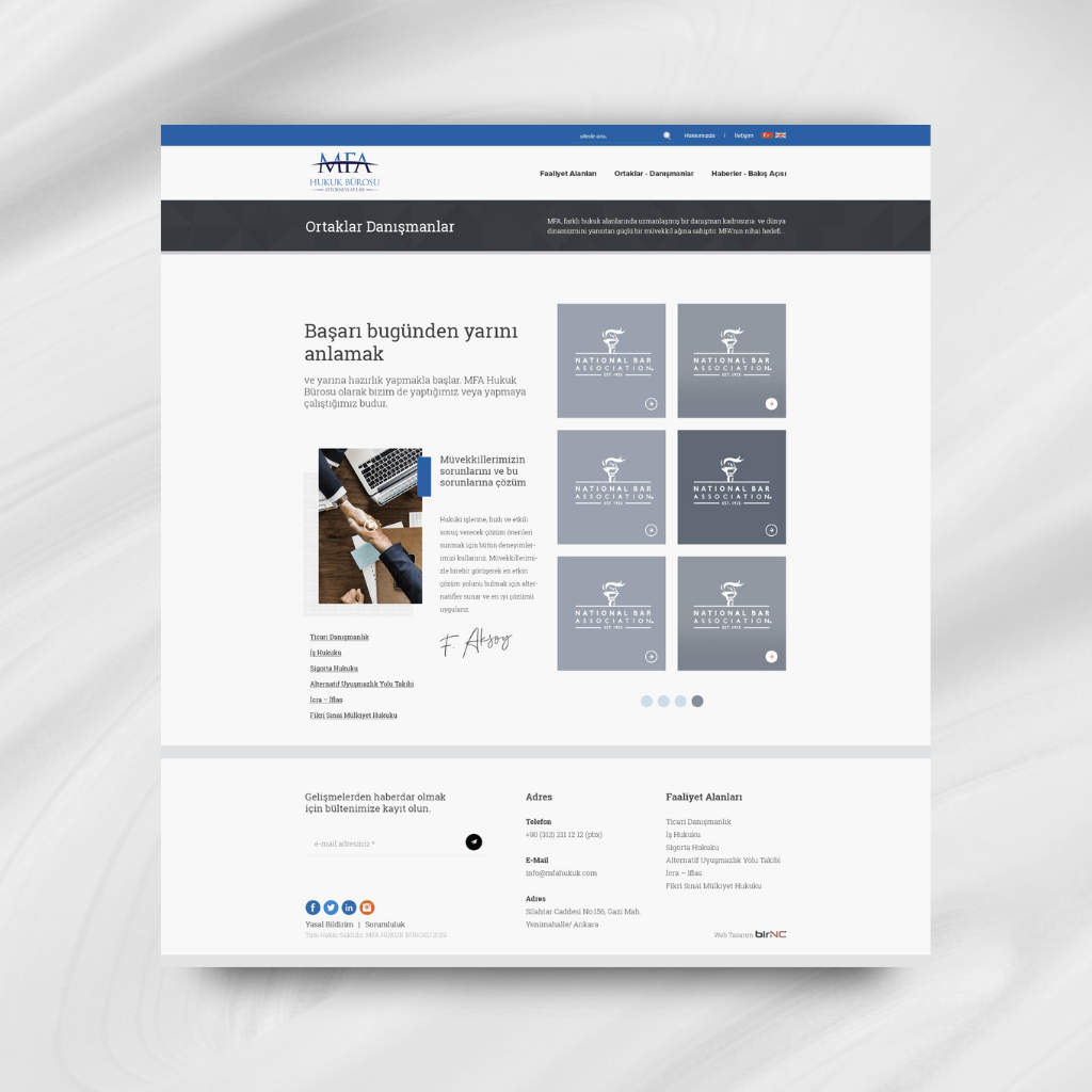 MFA Hukuk Danışmanlar Web Tasarımı