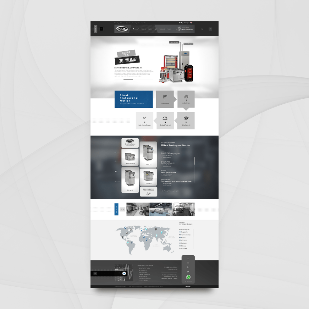 Pimak Mutfak Anasayfa Web Tasarımı
