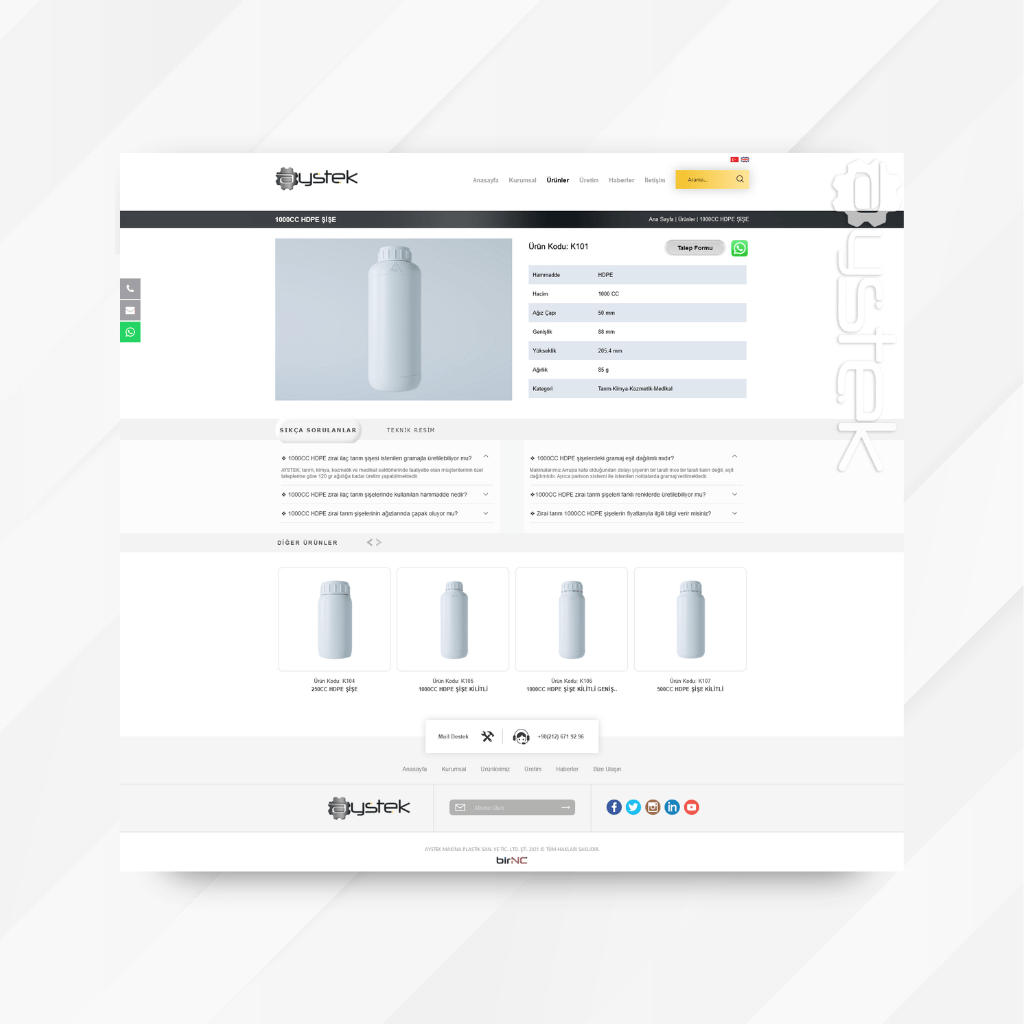 Aystek Plastik Web Tasarım Ürünler