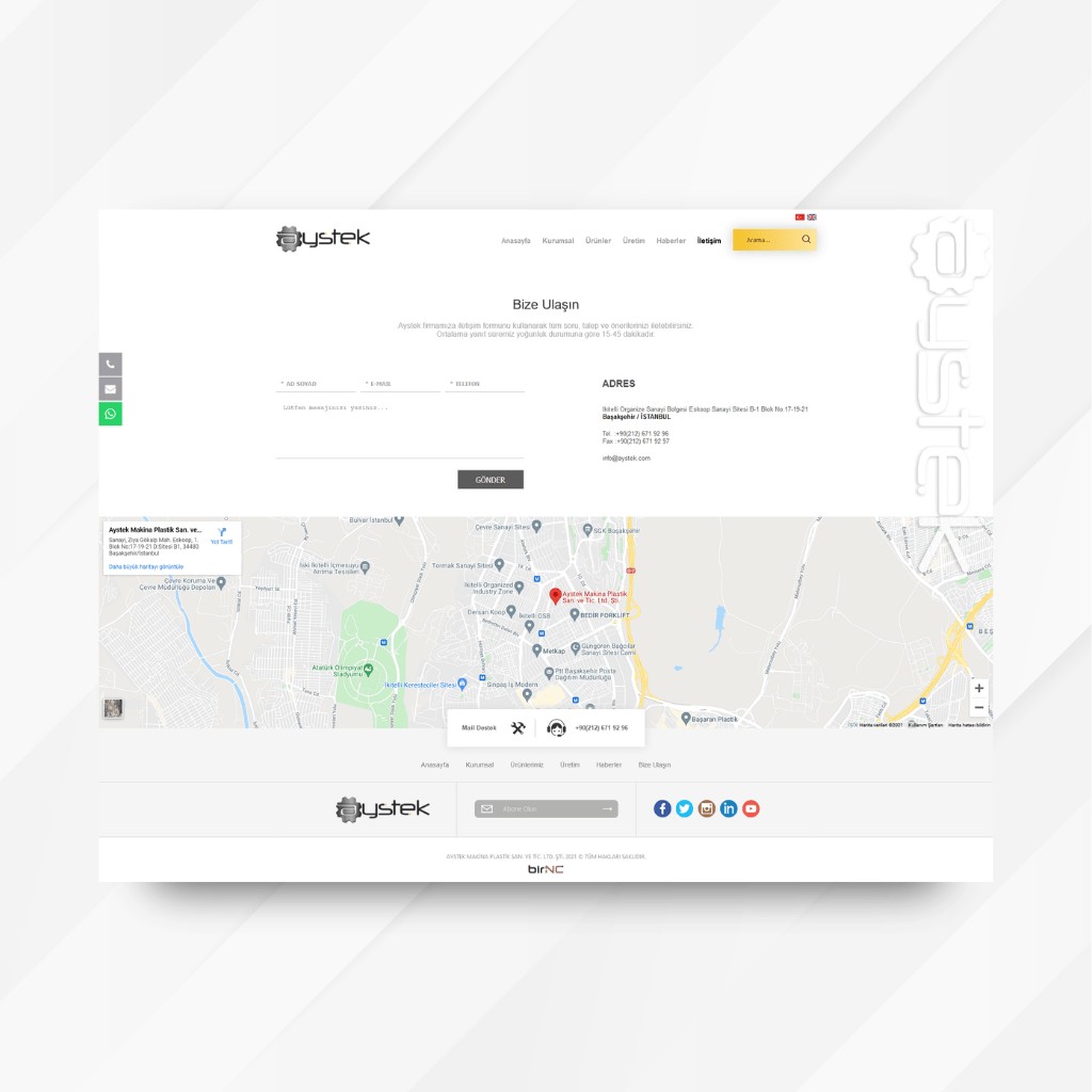 Aystek Plastik Web Tasarım İletişim