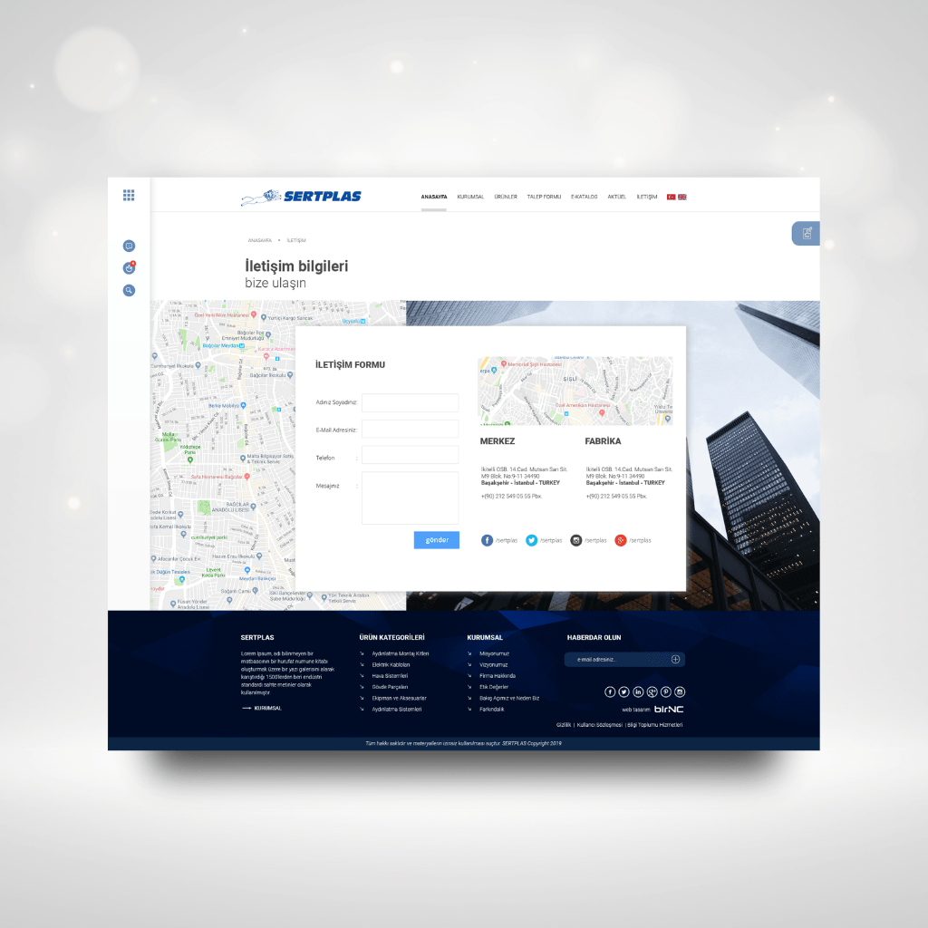 Sertplas Web Tasarım İletişim