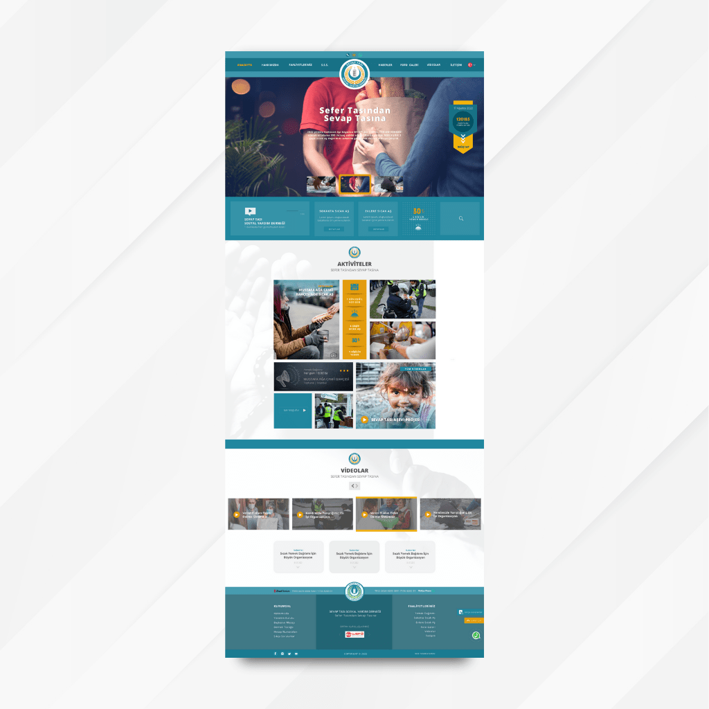 Sevap Tası Derneği Anasayfa Tasarım