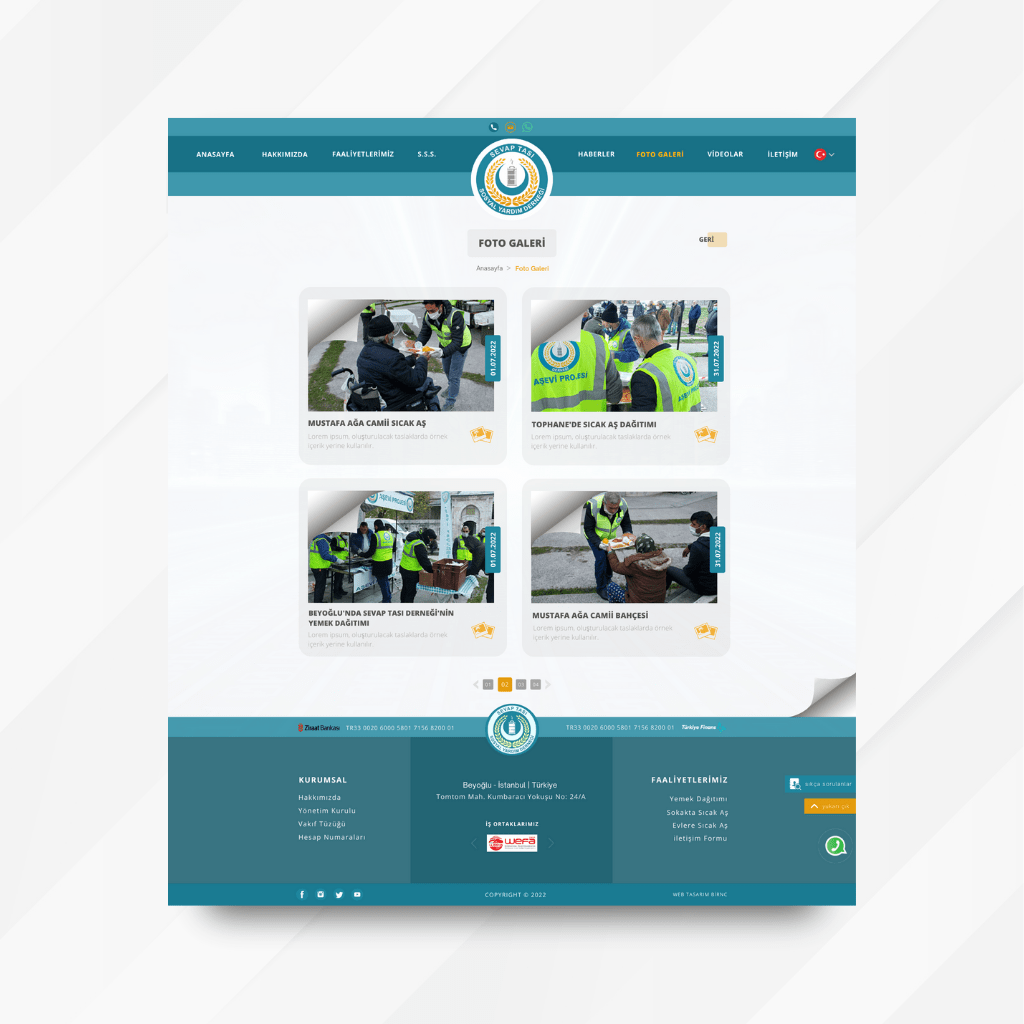 Sevap Tası Derneği Foto Galeri Tasarım