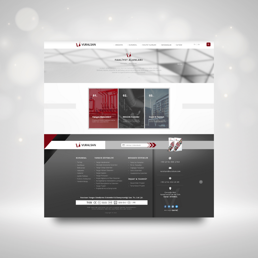Vuralsan Yangın Web Tasarım Faaliyet Alanları