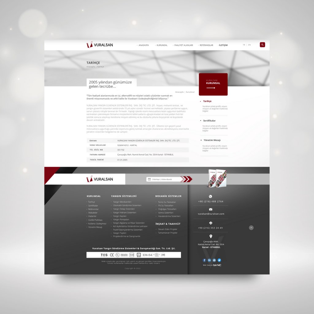 Vuralsan Yangın Web Tasarım Kurumsal