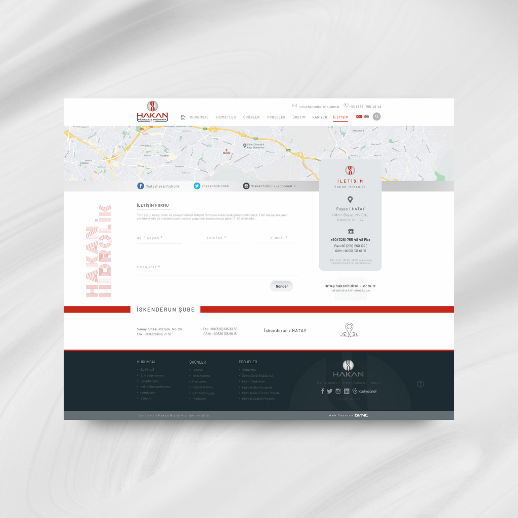 Hakan Hidrolik Web Tasarım İletişim