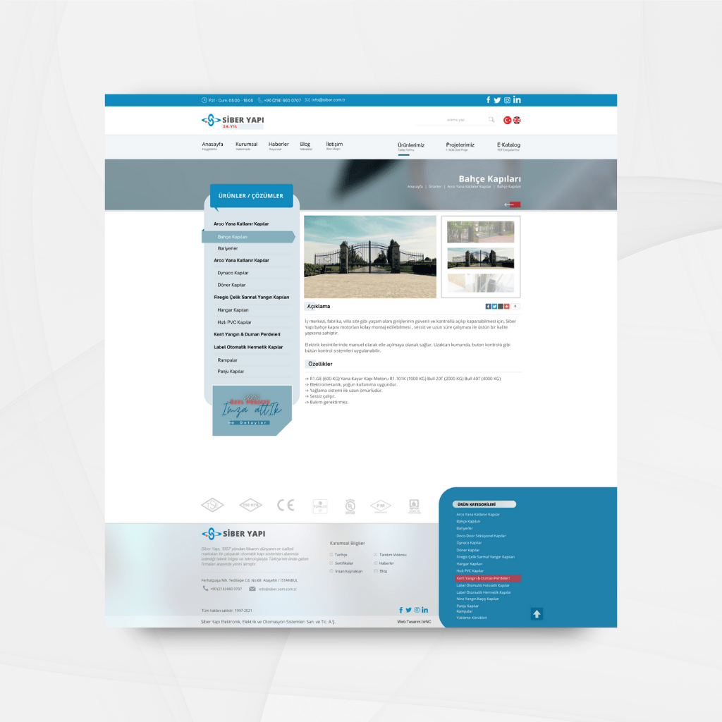 Siber Yapı Ürünler Detay Web Tasarım