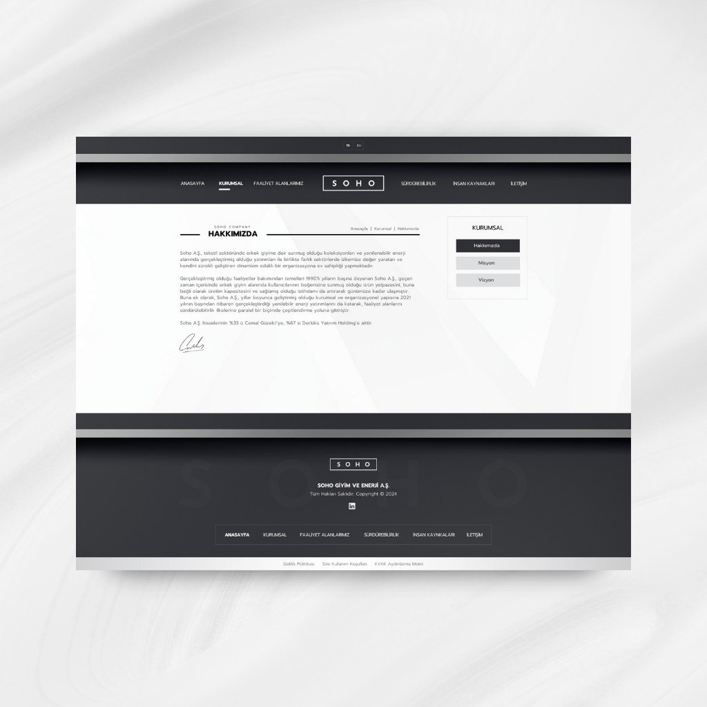 Soho Company Kurumsal Web Tasarımı