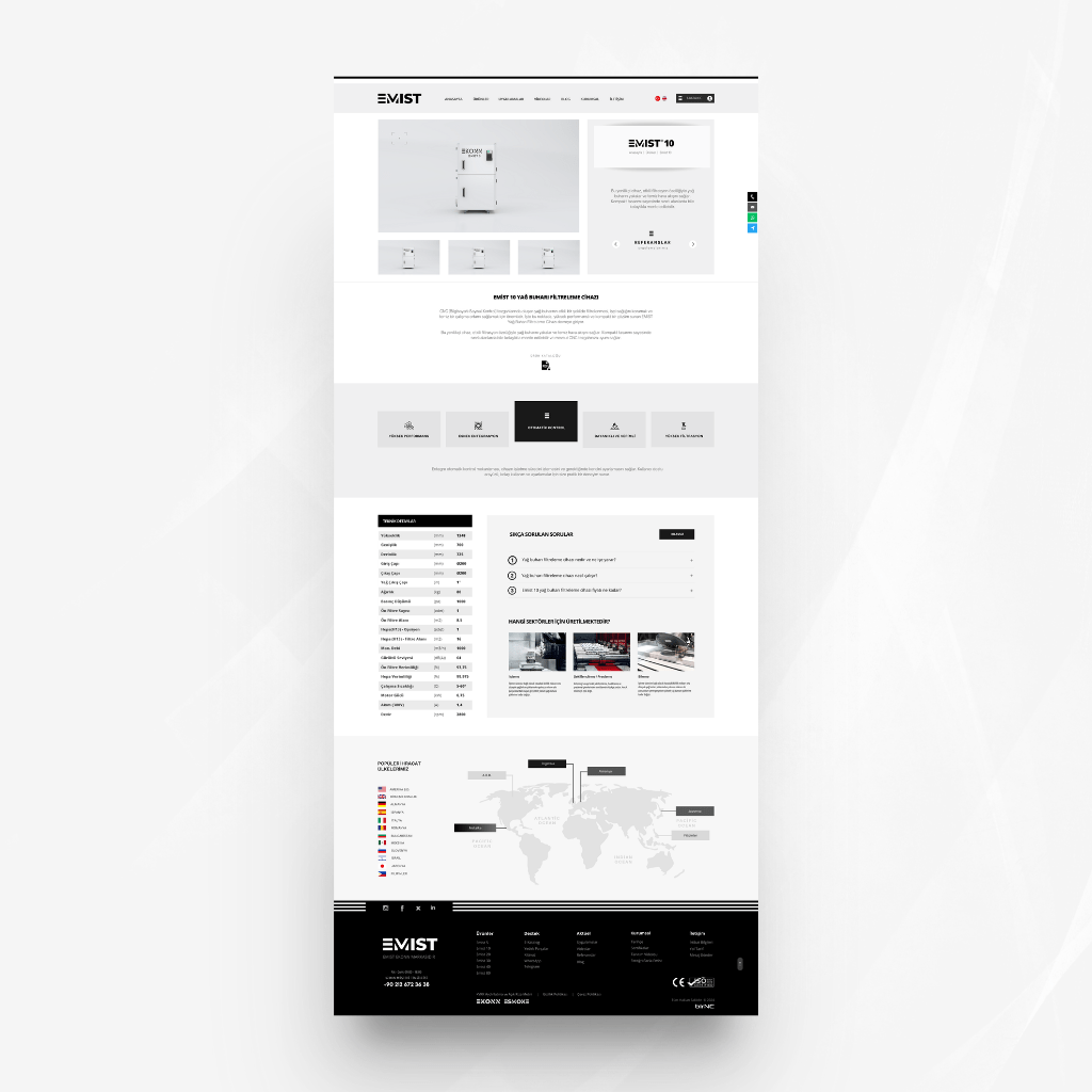 Emist Ürün Detay Web Sitesi Tasarımı