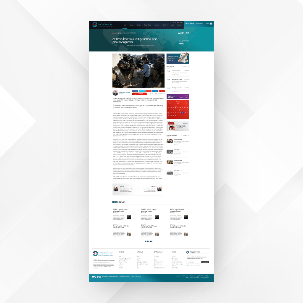 Orsam Yayınlar Detay Web Tasarımı