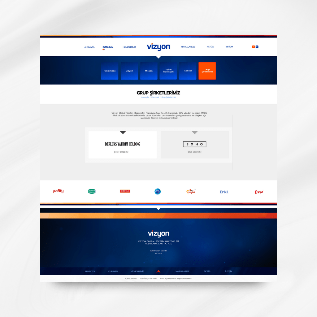 Vizyon Pazarlama Grup Şirketlerimiz Web Tasarımı