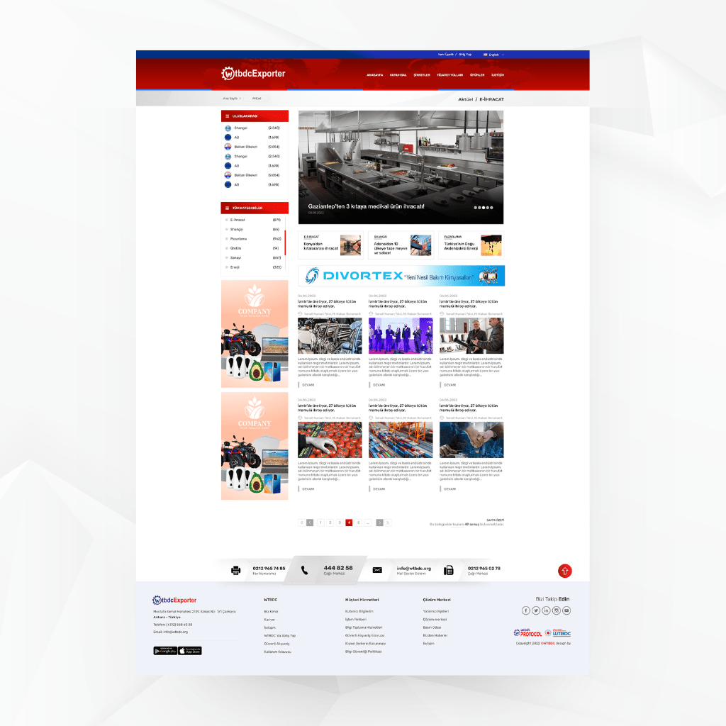 WTBDC Exporter E-İhracat Web Tasarımı