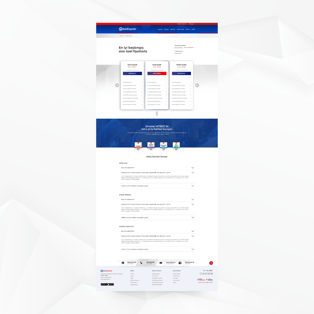 WTBDC Exporter Fiyat Bilgisi Web Tasarımı